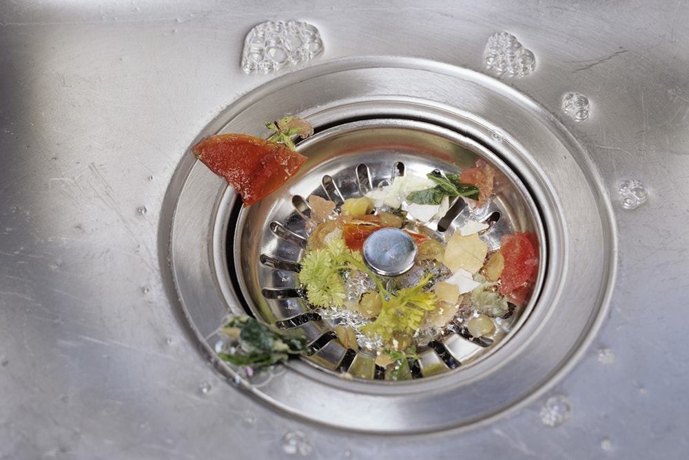 food in sink